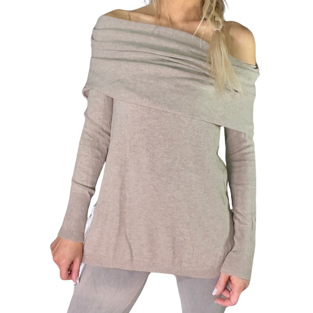 ANTHROPOLOGIE‎ RUBY MOON Off-Shoulder Shrug Sweater Tunic - Picture 7 of 14